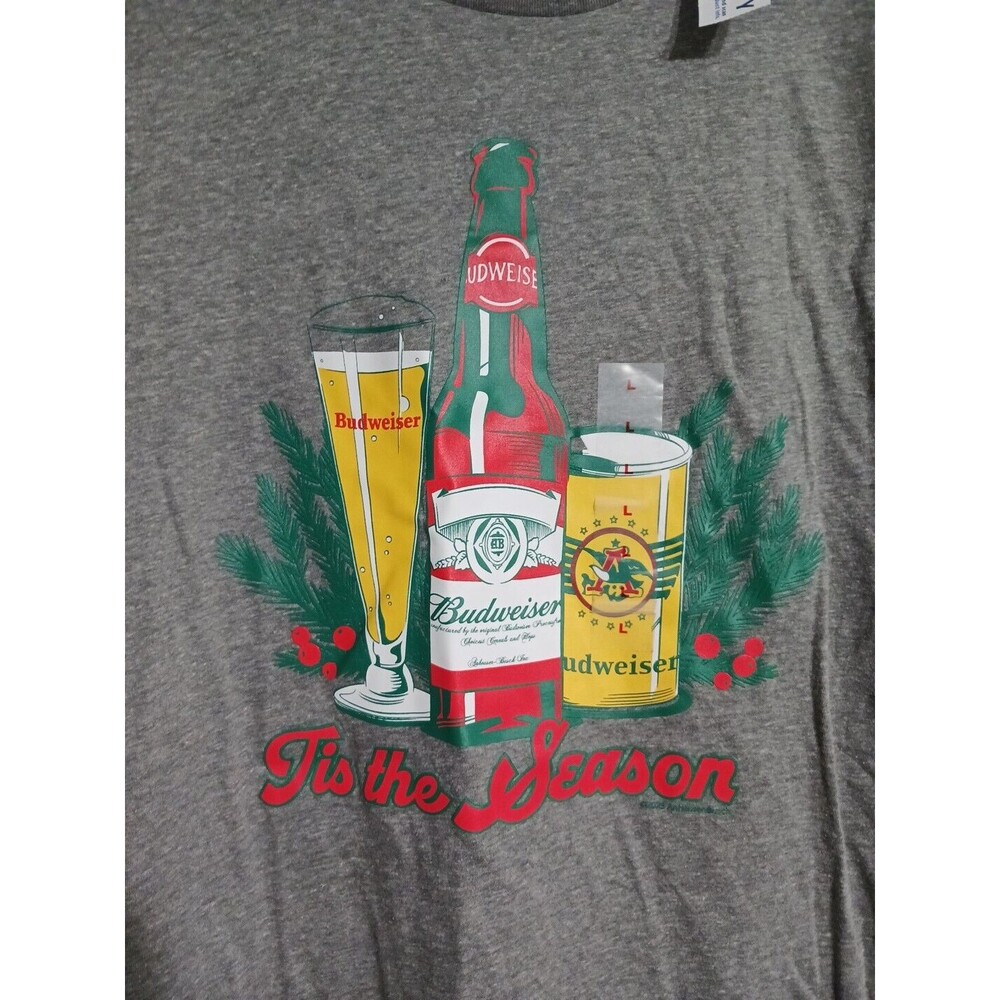 NWT Men's Old Navy Budweiser Christmas Tee Size M Adult Women's Gender Neutral